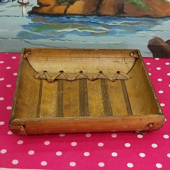 Vintage Handmade bamboo tray